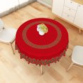 thumbnail image 5 of Nanqianyi Red Christmas Tree Round Tablecloth,60 Inch,Washable Table Cover for Holiday Dining Decor, 5 of 6