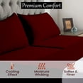 thumbnail image 3 of Flex Top King Sheets for Adjustable Beds - 100% Microfiber, Burgundy, 34" Top Split, Fit Upto 16 Inch Deep, 3 of 5