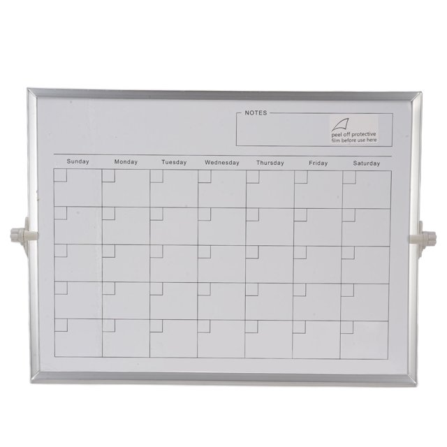 Calendrier Effaçable à Sec 30x40cm Double Face Magnétique Tableau Blanc Planificateur Mensuel avec Support