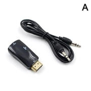 HDMI-Compatible to VGA Adapter Converter With Audio Cable HD 1080p Audio Output 3.5 mm K8T0