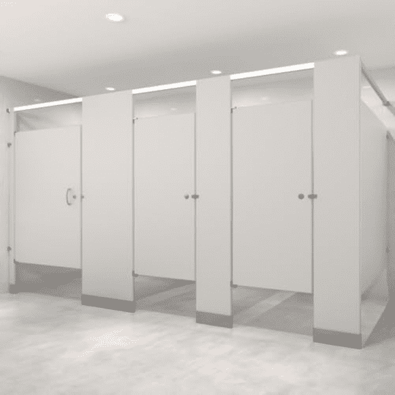 Hadrian Powder Coated Bathroom Partition - Between Walls - 3 Stalls