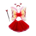 thumbnail image 3 of Conjunto de disfraz de hada para niñas Fernando 4 piezas con falda tutú y Ala de ángel rojo, 3 of 8