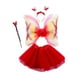thumbnail image 3 of Disfraz de hada para niñas de 4 piezas, adorable diadema para niños, princesa para cosplay Rojo, 3 of 9