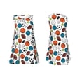 thumbnail image 3 of Bixox Color Balls Print Women's Sleeveless A-Line Dress with Pockets, Casual Knee-Length Tank Dress for Summer-X-Large, 3 of 7