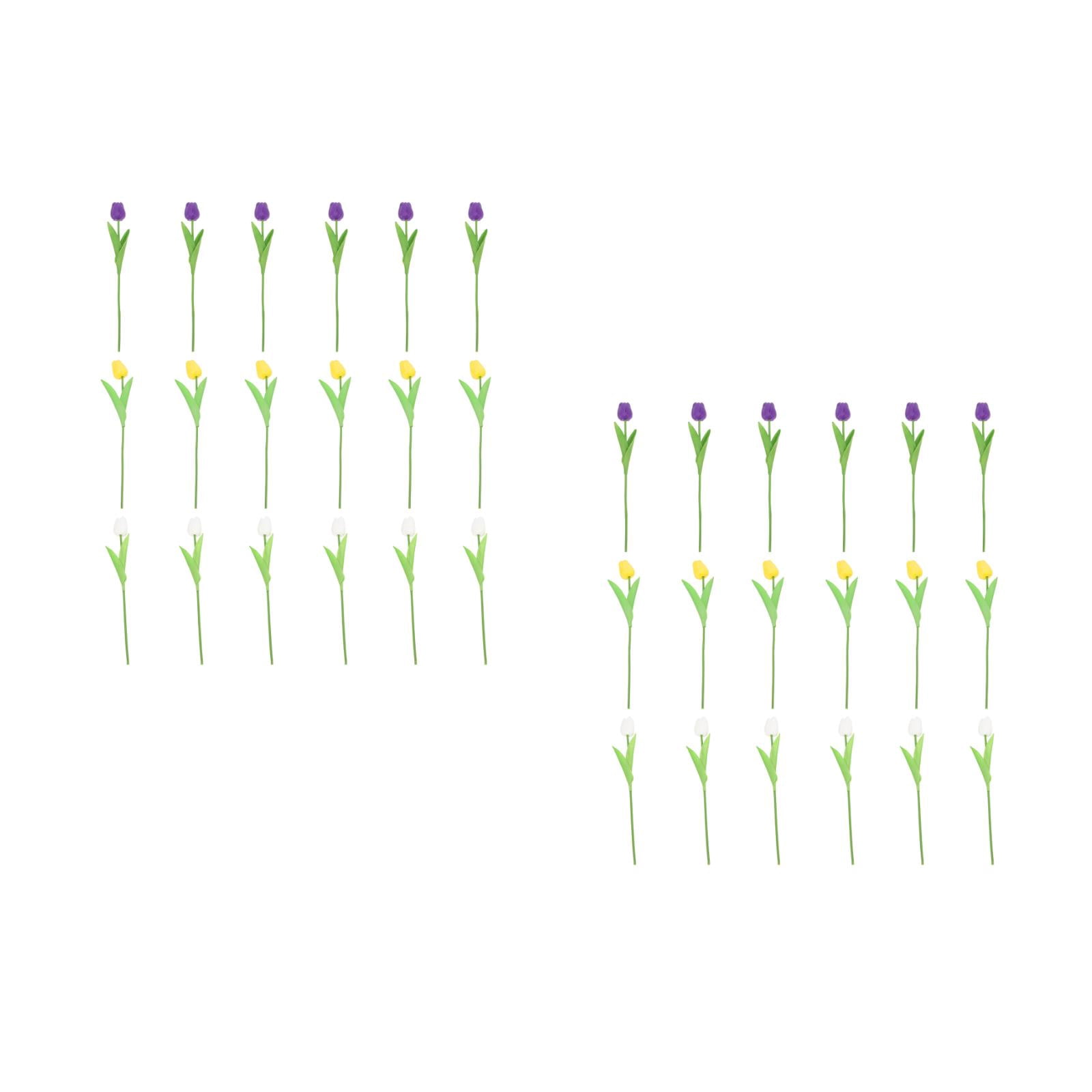 OUNONA 36 pcs  Natural Artificial Tulip Decors Flower Arrangement Tulip Bouquet Ornaments