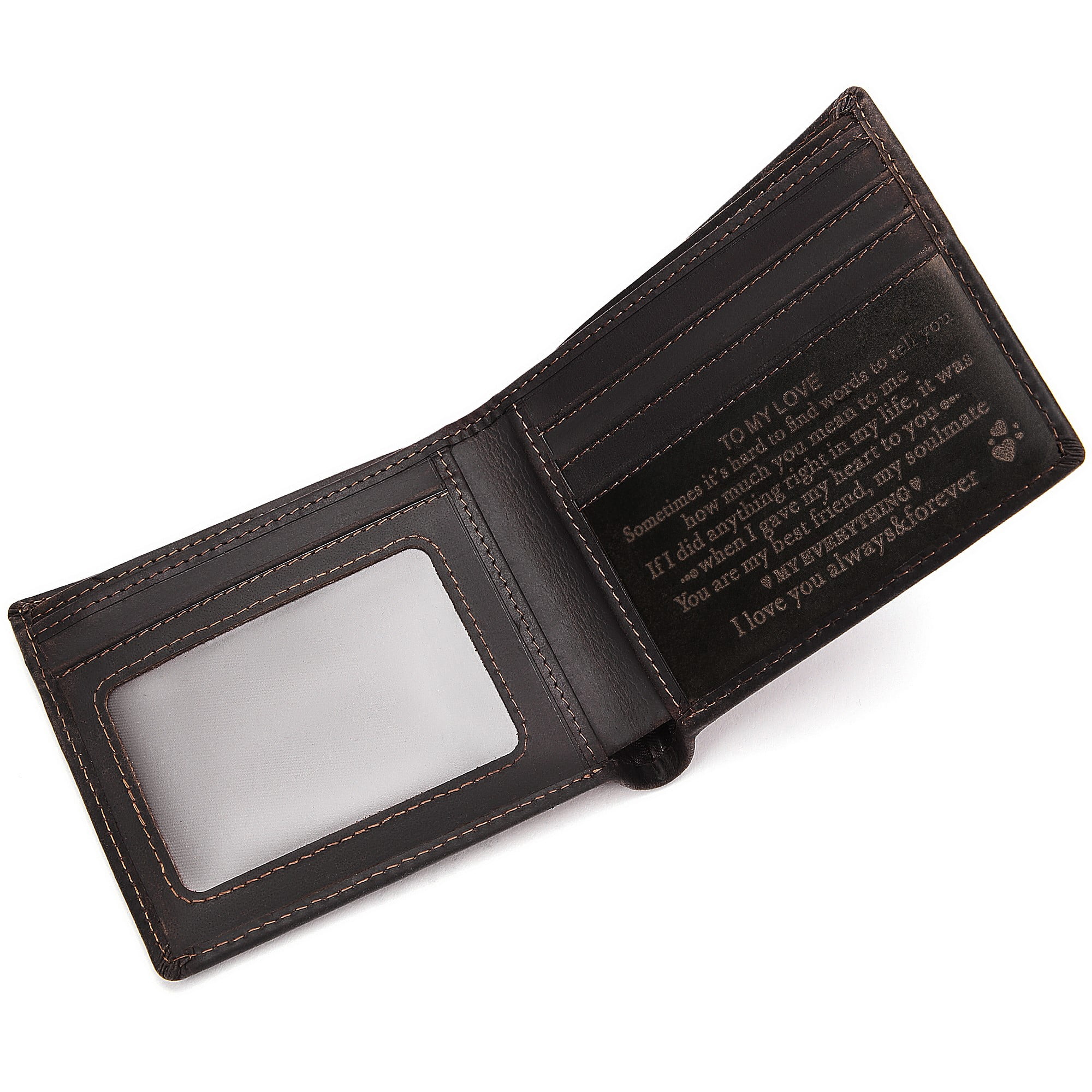 Personalized Engraved Wallet for Boyfriend Husband from Wife Girlfriend - Valentines Anniversary ...