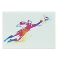 thumbnail image 1 of Soccer Cutting Board, Goalkeeper Catches the Ball Goal Star Training International Game Spray Design, Decorative Tempered Glass Cutting and Serving Board, Large Size, Multicolor, by Ambesonne, 1 of 1