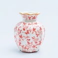 thumbnail image 4 of NOVATRAX Small Red-Beige Ceramic Vase, Decorative Flower Vases for Home Décor, 4 of 7