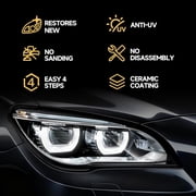 Car Headlight Restoration Kit, No Power Tools Required, Restoring to Like-New Condition, Covers 2-3 Vehicle Headlight Treatments, Headlight Cleaner and Restorer Kit, Headlight Restoration Spray