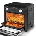 thumbnail image 3 of 11QT Compact Air Fryer Toaster Oven, 1000W Convection Countertop Oven with Reference Menus, 2-Slice Toaster, Adjustable Time & Temperature, Ideal for Singles & Couples, Black, 3 of 14