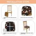 thumbnail image 4 of Halloween Ghosts Pumpkins and Houses Seat Covers for Dining Room Chairs Set Of 4,Stretch Printed Washable Chair Seat Cover with Elastic Ties and Button,Removable Waterproof Couch Cushion Covers, 4 of 6