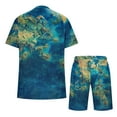thumbnail image 4 of BiZtdJrK Two Piece Sets Mens Novelty Map Print Short Sleeve Shirts Matching Casual Drawstring Shorts with Pockets Tracksuits Big and Tall Loose Jogger Outfits Sales of the Week Blue XXL, 4 of 5