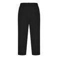 thumbnail image 6 of Audhol Capri Pants for Women, Pants for Women Elastic Waisted Summer Yoga Work Cropped Trousers with Pockets Womens Yoga Pants Black L, 6 of 7