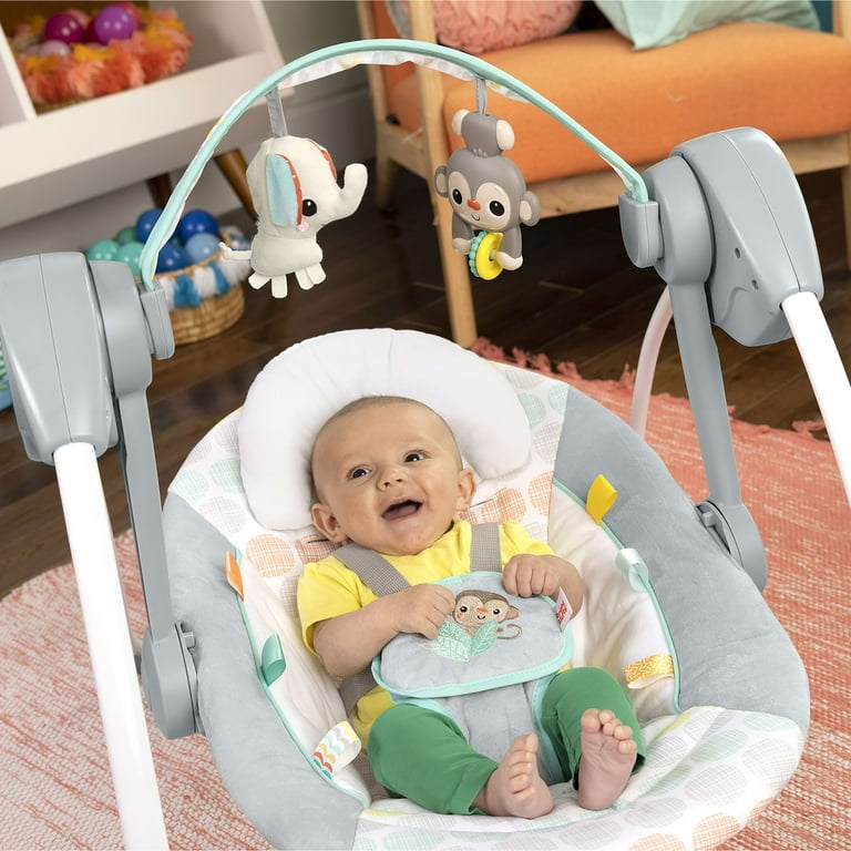 Bright Starts Whimsical Wild Compact Portable Automatic Baby Swing