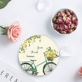 thumbnail image 4 of RYLABLUE Green Bicycle Fruit Plants Lemon Tree Set of 4 Round Coaster for Drinks, Absorbent Ceramic Stone Coasters Cup Mat with Cork Base for Home Kitchen Room Coffee Table Bar Decor, 4 of 5
