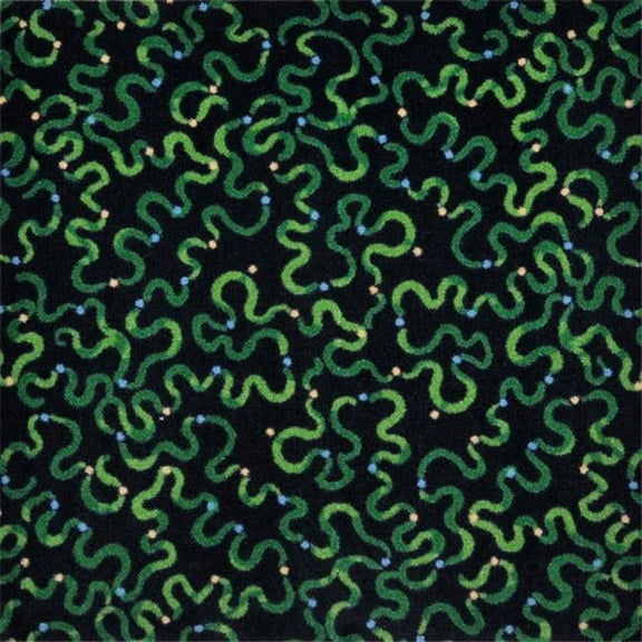 Kaleidoscope Serpentine Rectangle Whimsical Area Rugs  02 Green - 3 ft. 10 in. x 5 ft. 4 in.