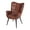 Brown, variant on Modern Upholstered Chairs for Dining Table, Mid Century Kitchen Chairs with Oak Wood Legs, Farmhouse High Back Dinning Chair for Kitchen, Dining Room, Living Room, Restaurant, Coffee Shop,1 pcs