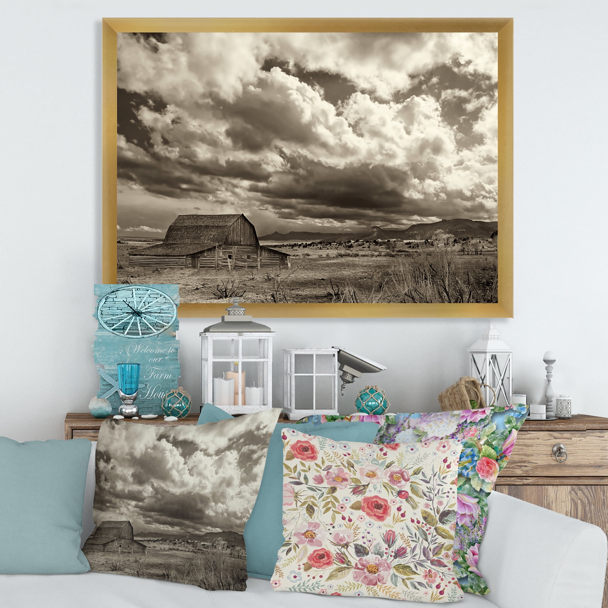 Designart 'Clouds After The Rain On The Prairie' Traditional Framed Art Print