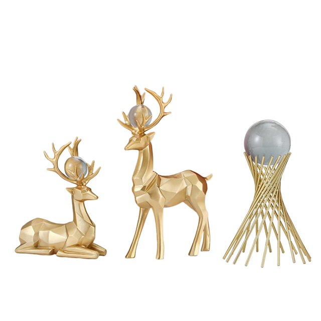 Estatua de ciervo moderna, escultura de Animal , arte Feng Shui, artesanía para , oficina, pequeña sala , soporte de TV, Estante Sunnimix Estatua de escultura de ciervo