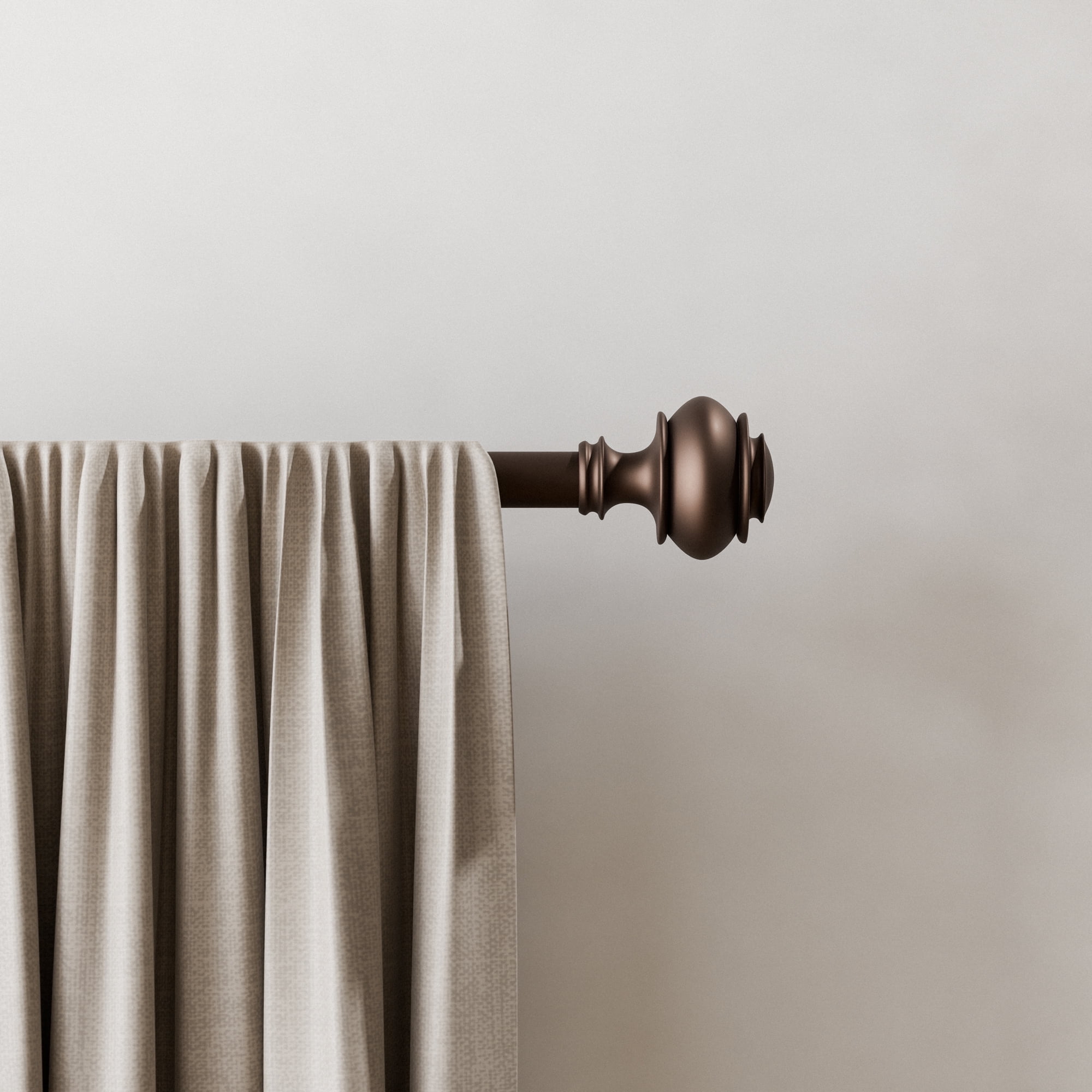 Mainstays 1/2" Bronze Urn Adjustable Curtain Rod Set, 48"-84"