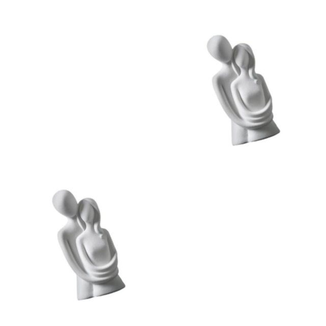 Advancent Pareja estatuilla abrazando estatua abrazado amante ornamento decoración del hogar blanco Blanco 2Conjunto