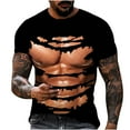 thumbnail image 1 of Hombres Casual cuello redondo músculo 3D impresión digital pulóver Fitness deportes pantalones cortos mangas camiseta blusa Pompotops  oipoqjl31558, 1 of 4