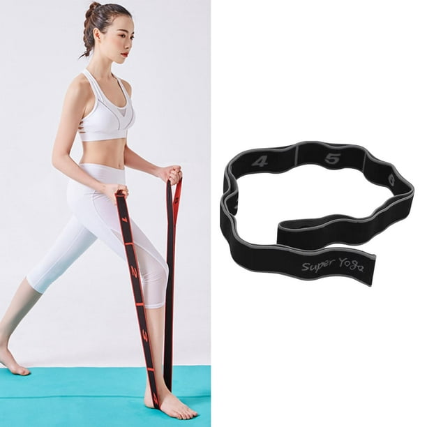 Yoga Stretching Strap, Plantar Stretch Band Joint Correct , with Loops ,  Band for Ballet ,Latin , Fitness Training Gray