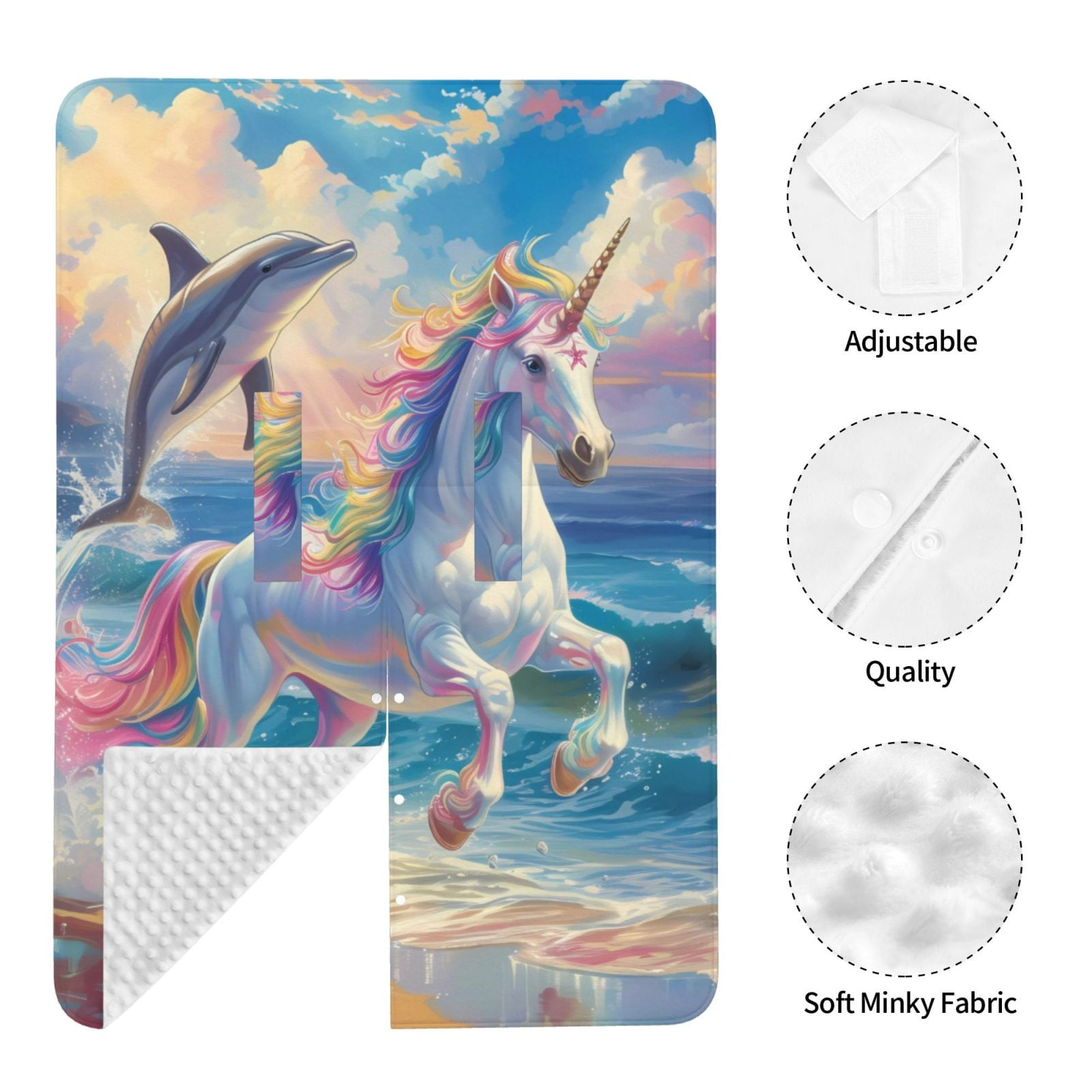 Naloa Dolphin Rainbow Horse Baby Car Seat Cover, Breathable Baby Carrier Cover, Multiuse Baby Carrier Cover & Nursing Breastfeeding Cover