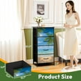 thumbnail image 2 of 4 Drawer Vertical Storage Dresser Sea beach palm tree with Wood Top Fabric Pull Drawers, 2 of 8