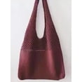 thumbnail image 2 of Avamo Women Handbag Designer Tote Large Capacity Shoulder Bag Aesthetic Purse Knitted Travel Claret, 2 of 3