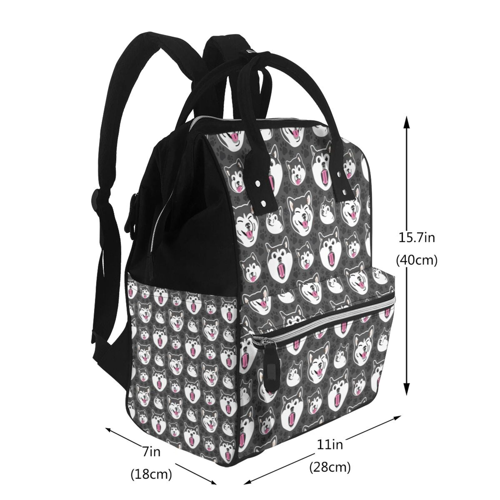 Ratiio Husky Mummy Backpack - Waterproof Twill Canvas, Large Capacity Diaper Bag with Multiple Pockets and Adjustable Straps