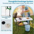 thumbnail image 4 of 42.5'' Folding Fish Cleaning Table with Sink and Spray Nozzle, Portable Camping Sink Table with Faucet, Drainage Hose, Grid Rack, Knife Groove, Outdoor Fish Fillet Cleaning Station for Picnic, 4 of 8