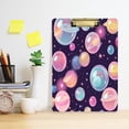 thumbnail image 5 of 12.5" x 9" Acrylic Clipboard with Silver Metal Clip Office and Classroom Essential Floating Bubbles Pattern, 5 of 7