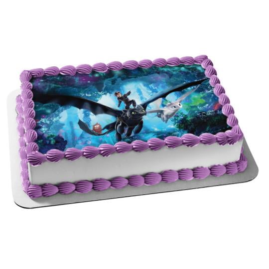 ruimte Kreet te veel How To Train Your Dragon: The Hidden World Personalized Birthday Edible  Frosting Image 1/4 sheet Cake Topper abpid22423 - Walmart.com