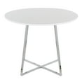 thumbnail image 4 of Cosmo Canary Dining Table, Dining Height Table, Small Dining Table for 4, Round Dinette Table, Wood Kitchen Table (Chrome Metal, White MDF), 4 of 6