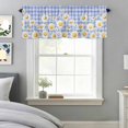 thumbnail image 3 of Spring Floral Window Valance for Kitchen, Watercolor White Flowers Rustic Blue White Plaid Rod Pocket Short Curtain for Small Windows, Light Filtering Decorative Valance, 42 x 18 Inch, 1 Panel, 3 of 9