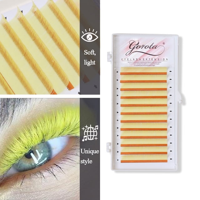 Extensión de pestañas de neón UV Gorota, pestañas que brillan en la oscuridad, verde fluorescente, brillante, colorido, a granel, extensión de pestañas individuales clásicas Tan Jianjun unisex
