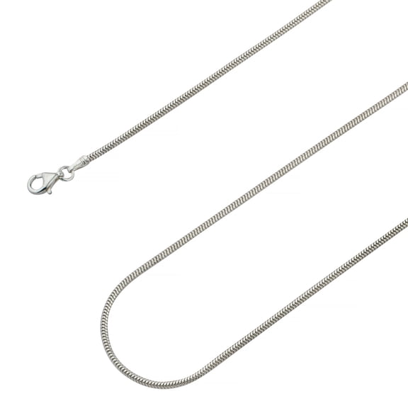 925 Sterling Silver, Round Snake Chain 1.6mm Necklace - Hypoallergenic and Tarnish Resistant - By Oliver & Navy