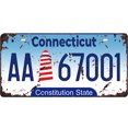 thumbnail image 1 of Placa metal Connecticut-AA67001 Pintura hierro rectangular Arte la pared 30x15cm, 1 of 9