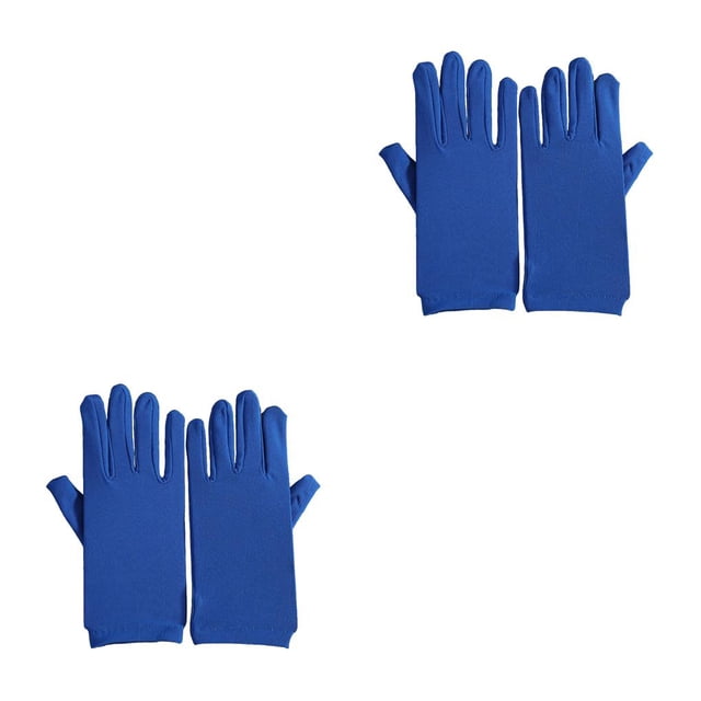 Matsuzay Guantes de LICRA para mujer, accesorios para manos, ropa de Cosplay Multicolor, vestido de cena de leche, adornos de conducción, azul Azul 2Conjunto