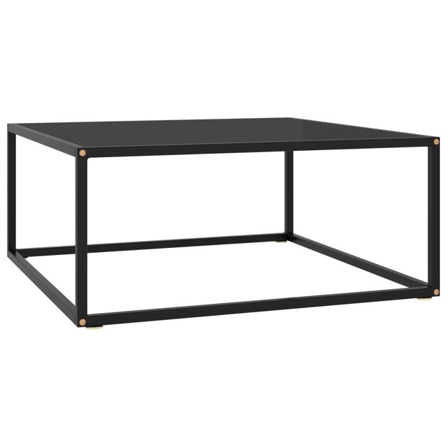 Mesa de Té Casafoyer Negra con Vidrio Negro 80x80x35 cm