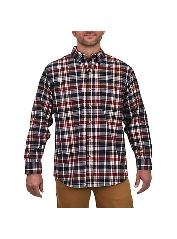 Field and Stream Ombre Check Long Sleeve Heavy Flannel Check Shirt (Men's Size L equivalent) cotton red type Vintage Second Hand main image 0