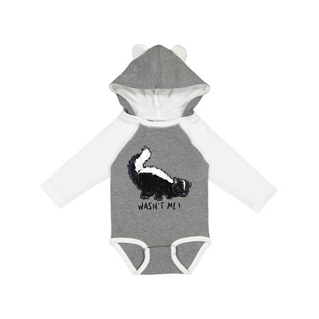 

Inktastic Animals Cute Skunk Wasn t Me! Gift Baby Boy or Baby Girl Long Sleeve Bodysuit
