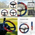 thumbnail image 4 of Jeiento Golf Cart Seat Cover 4 Pack with Steering Wheel Cover and Golf Cart Flags US Flag Golf Cart Seat Towel Blanket 13-14 Inch Steering Wheel Cover 2PCS Mini Flags Club Car Decoration, 4 of 5