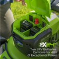 thumbnail image 5 of Greenworks 48V (24V x 2) 20" Brushless Battery-Powered Lawn Mower + Two (2) 4.0Ah USB Batteries and Charger, 5 of 17
