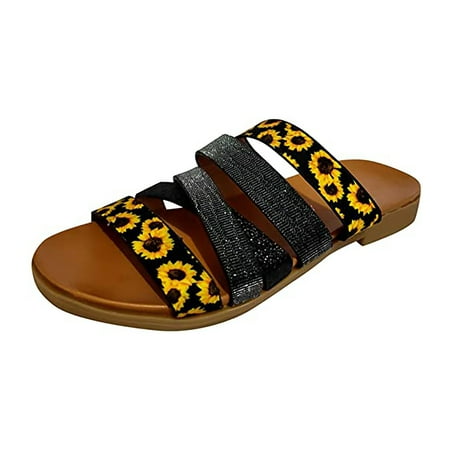 

TANGON Flip-Flops Ladies Sandals Hollow Flat Sandals Cross-border Back Zipper Women s Shoes