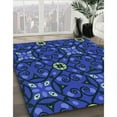 thumbnail image 3 of Ahgly Company Machine Washable Indoor Square Transitional Blue Area Rugs, 5' Square, 3 of 7