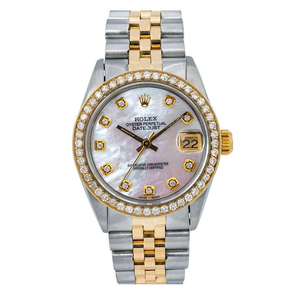 Pre-Owned Rolex Lady-Datejust 31MM 6827 Pink Diamond Dial Two Tone Jubilee Bracelet