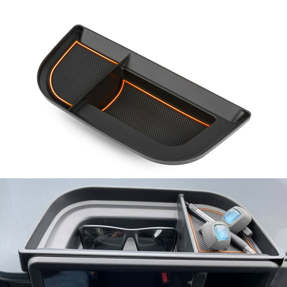 Xotic Tech Car Interior Center Console Dashboard Hidden Storage Box Holder Insert Tray Organizer w/ Orange Anti-Dust Mats, Compatible with Ford Maverick 2022 2023 2024 2025