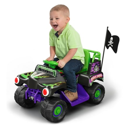 6 Volt Grave Digger Ride on Car Monster Truck Monster Jam Graphics for Boys & Girls 18-36 Months